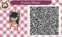 Size: 400x240 | Tagged: safe, artist:greatfluttershy, octavia melody, g4, 3ds, animal crossing, face, female, nintendo, pixel art, qr code, solo
