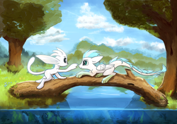 Size: 1422x1000 | Tagged: safe, artist:scootiebloom, oc, oc:patch, dracony, dragon, feathered dragon, hybrid, pony, full body, male, ori, ori and the blind forest