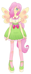 Size: 470x1109 | Tagged: safe, artist:averyskies, fluttershy, human, equestria girls, g4, female, humanized, ponied up, pony coloring, solo, winged humanization