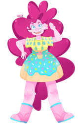 Size: 722x1146 | Tagged: safe, artist:averyskies, pinkie pie, human, equestria girls, g4, female, pony coloring, simple background, solo, transparent background