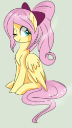 Size: 720x1280 | Tagged: safe, artist:authentic-wings, fluttershy, g4, alternate hairstyle, female, high ponytail, long hair, ponytail, solo