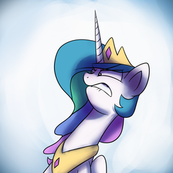 Size: 1200x1200 | Tagged: safe, artist:anticular, princess celestia, alicorn, pony, ask sunshine and moonbeams, g4, female, lip bite, mare, solo