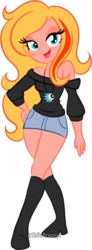 Size: 562x1524 | Tagged: safe, artist:xwhitedreamsx, oc, oc only, oc:dreamy sweet, equestria girls, g4, boots, clothes, equestria girls-ified, high heel boots, shirt, shoes, shorts, simple background, solo, transparent background