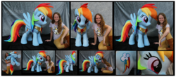 Size: 6250x2745 | Tagged: safe, artist:nazegoreng, rainbow dash, human, pegasus, pony, g4, absurd resolution, daily deviation, irl, irl human, life size, photo, plushie