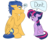 Size: 1280x1024 | Tagged: safe, artist:dragonfoxgirl, flash sentry, twilight sparkle, alicorn, pegasus, pony, castle sweet castle, g4, my little pony: friendship is magic, alternate hairstyle, backwards cutie mark, dialogue, female, flash sentry is amused, floppy ears, frown, male, mare, open mouth, punklight sparkle, scrunchy face, ship:flashlight, shipping, simple background, sitting, smiling, stallion, straight, transparent background, twilight sparkle (alicorn), twilight sparkle is not amused, unamused, varying degrees of amusement, wavy mouth