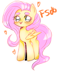 Size: 879x1074 | Tagged: safe, artist:noumiso, fluttershy, pegasus, pony, g4, :p, beanbrows, cute, eyebrows, female, heart, mare, shyabetes, simple background, solo, tongue out, white background