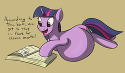 Size: 1031x603 | Tagged: safe, artist:variant, edit, twilight sparkle, oc, oc:anon, human, pony, unicorn, equestria girls, g4, belly, dialogue, female, fetish, implied unbirthing, mare, ponies eating humans, twipred, vore