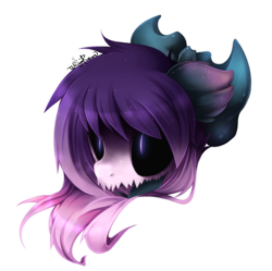 Size: 676x673 | Tagged: safe, artist:takuyarawr, oc, oc only, black sclera, bow, bust, ears back, eyes open, hair bow, particles, portrait, simple background, skull mask, slit pupils, solo, three quarter view, transparent background