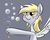 Size: 1280x1024 | Tagged: safe, artist:underpable, derpy hooves, pegasus, pony, derpin daily, g4, bubble, female, mare, solo