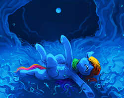 Size: 4281x3401 | Tagged: safe, artist:sharpieboss, rainbow dash, g4, female, moon, night, solo