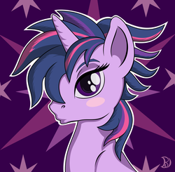 Size: 1224x1200 | Tagged: safe, artist:bajanic, twilight sparkle, alicorn, pony, castle sweet castle, g4, alternate hairstyle, bedroom eyes, blushing, duckface, female, looking at you, mare, portrait, punklight sparkle, solo, twilight sparkle (alicorn)