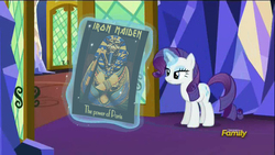 Size: 1280x720 | Tagged: safe, screencap, castle sweet castle, g4, my little pony: friendship is magic, exploitable meme, iron maiden, meme, poster removal meme