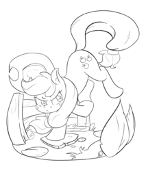 Size: 3147x3690 | Tagged: safe, artist:tentinythimbles, applejack, g4, female, high res, monochrome, solo