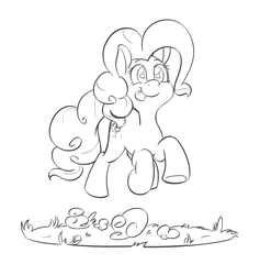Size: 2970x3136 | Tagged: safe, artist:tentinythimbles, pinkie pie, g4, female, high res, monochrome, pronking, solo