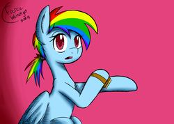 Size: 4500x3200 | Tagged: safe, artist:fiercewendigo, rainbow dash, g4, alternate hairstyle, brush, female, solo