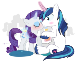 Size: 1080x870 | Tagged: safe, artist:dm29, rarity, shining armor, g4, adventure in the comments, apple cider, blushing, cocktail, drunk, drunk rarity, duo, female, kissing, male, shining armor gets all the mares, ship:rariarmor, shipping, simple background, straight, transparent background
