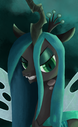 Size: 1024x1662 | Tagged: safe, artist:malwilegoface, queen chrysalis, changeling, changeling queen, g4, crown, female, jewelry, regalia, solo