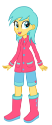 Size: 1296x3096 | Tagged: safe, artist:thecheeseburger, sunshower raindrops, equestria girls, g4, boots, clothes, equestria girls-ified, female, rain boots, raincoat, shoes, solo