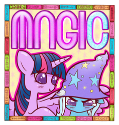 Size: 1445x1522 | Tagged: safe, artist:sigpi, trixie, twilight sparkle, alicorn, pony, g4, female, mare, twilight sparkle (alicorn)