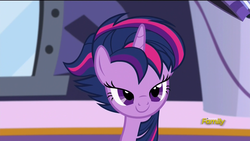 Size: 1920x1080 | Tagged: safe, screencap, twilight sparkle, alicorn, pony, castle sweet castle, g4, alternate hairstyle, female, lidded eyes, punklight sparkle, solo, twilight sparkle (alicorn)