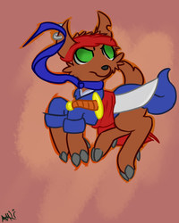 Size: 2400x3000 | Tagged: safe, artist:shukketsustar, oc, oc only, deer, bandana, high res, pirate, simple background, solo, sword