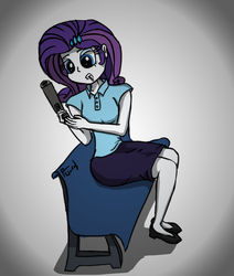 Size: 1776x2094 | Tagged: safe, artist:mindofnoodles, rarity, equestria girls, g4, female, gun, solo