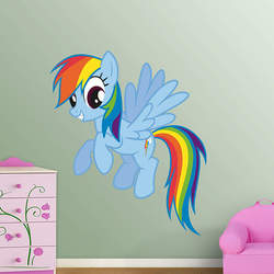 Size: 628x628 | Tagged: safe, rainbow dash, g4, fathead, irl, mural, photo, ponies in real life, solo, wall decal