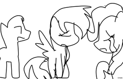 Size: 2490x1600 | Tagged: safe, pinkie pie, rainbow dash, oc, oc:anonymous, g4, crying, monochrome