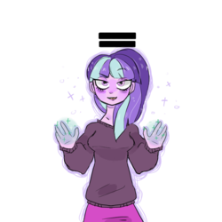 Size: 1024x1024 | Tagged: dead source, safe, artist:waackery, starlight glimmer, human, g4, the cutie map, clothes, female, humanized, skirt, solo, sweater