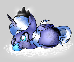 Size: 979x816 | Tagged: safe, artist:sofilut, princess luna, g4, female, filly, freckles, heart eyes, solo, wingding eyes, woona