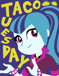 Size: 942x1200 | Tagged: safe, artist:pixelkitties, sonata dusk, equestria girls, g4, my little pony equestria girls: rainbow rocks, female, solo, sonataco, taco, taco tuesday, that girl sure loves tacos, that siren sure does love tacos