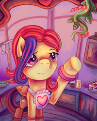 Size: 2507x3141 | Tagged: safe, artist:erovoid, oc, oc only, oc:berry slice, pegasus, pony, female, high res, kitchen