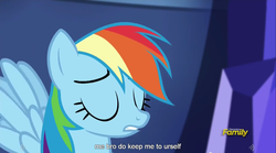 Size: 1281x713 | Tagged: safe, screencap, rainbow dash, castle sweet castle, g4, meme, rainbro dash, youtube caption