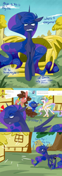 Size: 1280x3656 | Tagged: dead source, safe, artist:askstudentluna, princess celestia, princess luna, oc, ask student luna, g4, ask, comic, tumblr