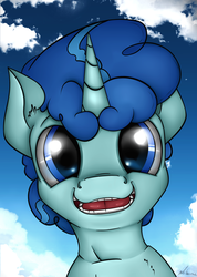 Size: 2160x3041 | Tagged: safe, artist:neko-me, party favor, g4, the cutie map, cloud, high res, looking at you, portrait, sky