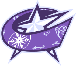 Size: 1186x1024 | Tagged: safe, artist:lyraheartstrngs, columbus blue jackets, crystal empire, hockey, logo, logo parody, nhl, rushed