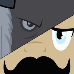 Size: 894x894 | Tagged: safe, artist:owenneil, chief thunderhooves, sheriff silverstar, g4, angry, close-up