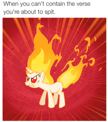 Size: 750x852 | Tagged: source needed, useless source url, safe, edit, edited screencap, screencap, twilight sparkle, rapidash, feeling pinkie keen, g4, angry, black twitter, cropped, female, fire, glare, gritted teeth, image macro, mane of fire, meme, rage, rap, rapidash twilight, solo
