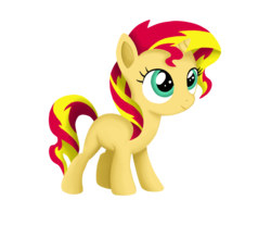 Size: 804x701 | Tagged: safe, artist:redquoz, sunset shimmer, pony, unicorn, g4, blank flank, cute, female, filly, filly sunset shimmer, shimmerbetes, simple background, solo, transparent background, younger