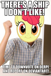 Size: 640x960 | Tagged: safe, apple bloom, g4, exploitable meme, first day brony, meme, shipping drama