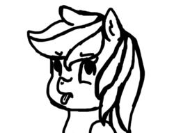 Size: 564x430 | Tagged: safe, artist:apple-jazzy, rainbow dash, g4, female, monochrome, simple background, solo, tongue out