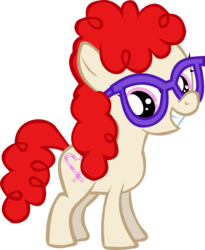 Size: 2915x3557 | Tagged: safe, artist:thebosscamacho, twist, earth pony, pony, g4, female, filly, foal, glasses, grin, happy, high res, looking at you, simple background, smiling, smiling at you, solo, transparent background, vector