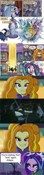 Size: 644x2500 | Tagged: safe, artist:agnesgarbowska, edit, idw, screencap, adagio dazzle, aria blaze, sonata dusk, star swirl the bearded, equestria girls, fiendship is magic #3, g4, my little pony equestria girls: rainbow rocks, my little pony: fiendship is magic, spoiler:comic, crossover, getter robo, getter robo armageddon, screencap comic, the dazzlings