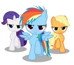 Size: 5333x4667 | Tagged: safe, artist:s.guri, applejack, rainbow dash, rarity, earth pony, pegasus, pony, unicorn, g4, absurd resolution, female, filly, foal, simple background, transparent background, trio, trio female, vector