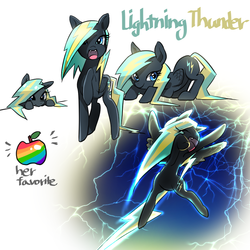 Size: 850x850 | Tagged: safe, artist:quizia, oc, oc only, oc:lightning thunder, pegasus, pony, fangs, solo