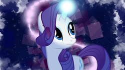 Size: 1920x1080 | Tagged: safe, artist:baumkuchenpony, artist:ckittykat98, rarity, g4, glowing, magic, space, vector, wallpaper