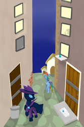 Size: 1000x1500 | Tagged: safe, artist:rodolfomushi, mare do well, rainbow dash, g4, clothes, costume, hat