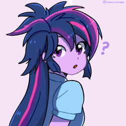 Size: 1024x1024 | Tagged: safe, artist:ayachiichan, twilight sparkle, castle sweet castle, equestria girls, g4, alternate hairstyle, female, punklight sparkle, solo, twilight sparkle (alicorn)