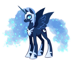 Size: 1024x861 | Tagged: safe, artist:sesemiroh, nightmare moon, g4, female, simple background, solo, spread wings, transparent background