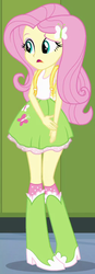 Size: 251x725 | Tagged: safe, screencap, fluttershy, equestria girls, g4, my little pony equestria girls, backpack, boots, clothes, cute, female, high heel boots, lockers, shyabetes, skirt, socks, solo